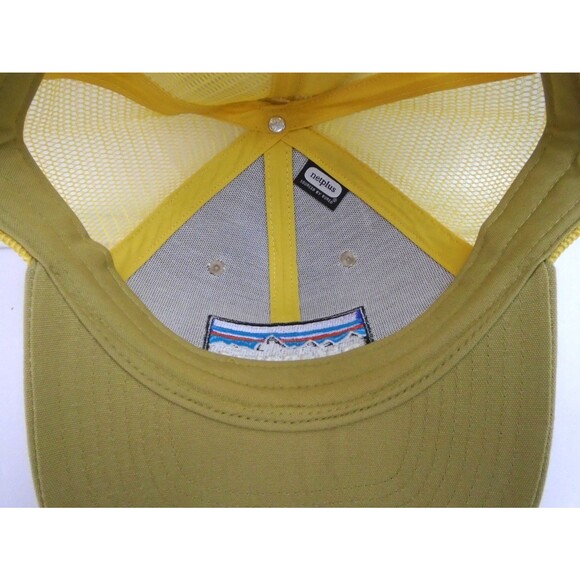 Patagonia Baseball Mens Cap Trucker Snap Back Yellow Mesh Logo Hat One Size - Picture 6 of 6